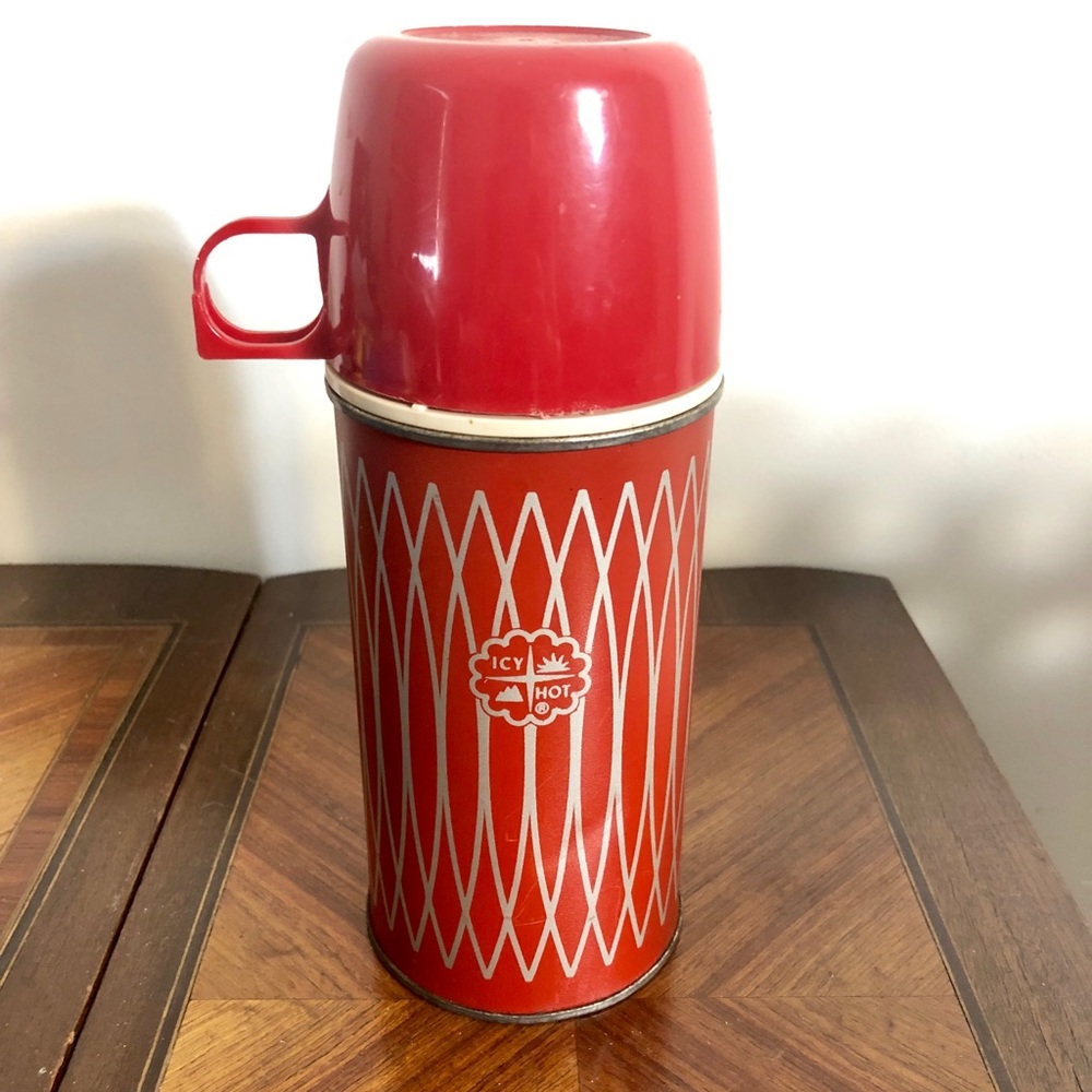 Vintage Mid Century Modern Red Thermos